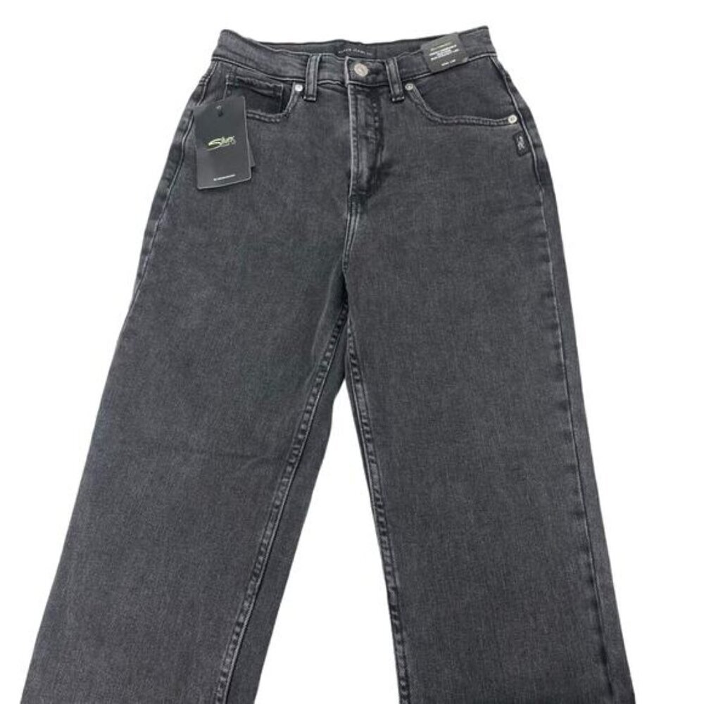 NWT SILVER JEANS Highly Desirable Slim Straight Jean Sz 24 Black - Picture 4 of 6
